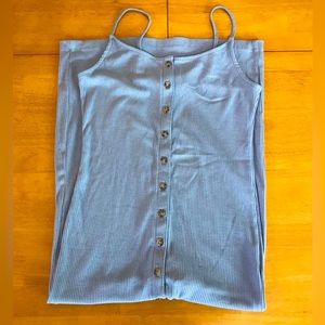 Forever 21, size small, sky blue button down ribbed midi dress.